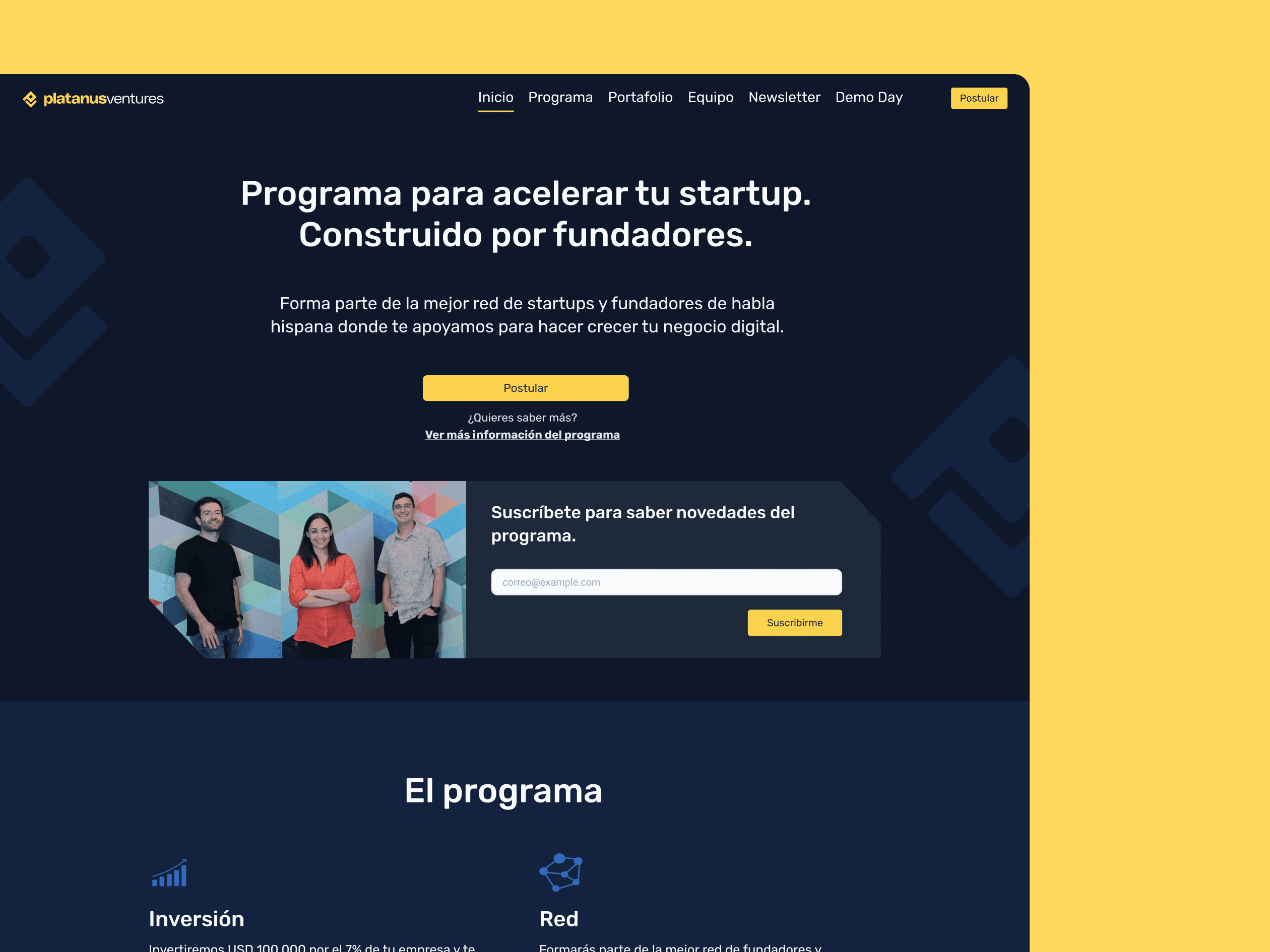 Forging Credibility & Prestige through Design — Platanus Ventures' Landing Page